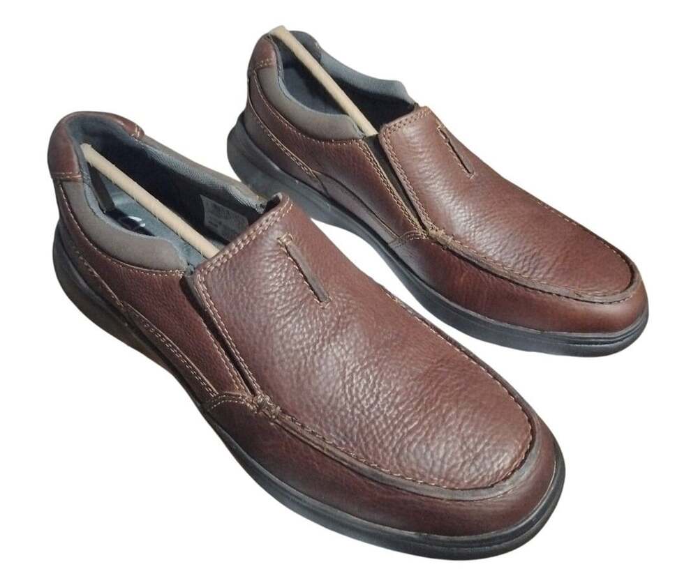 Clarks Cotrell Free Slip-On Shoes Size 11 W Brown Leather